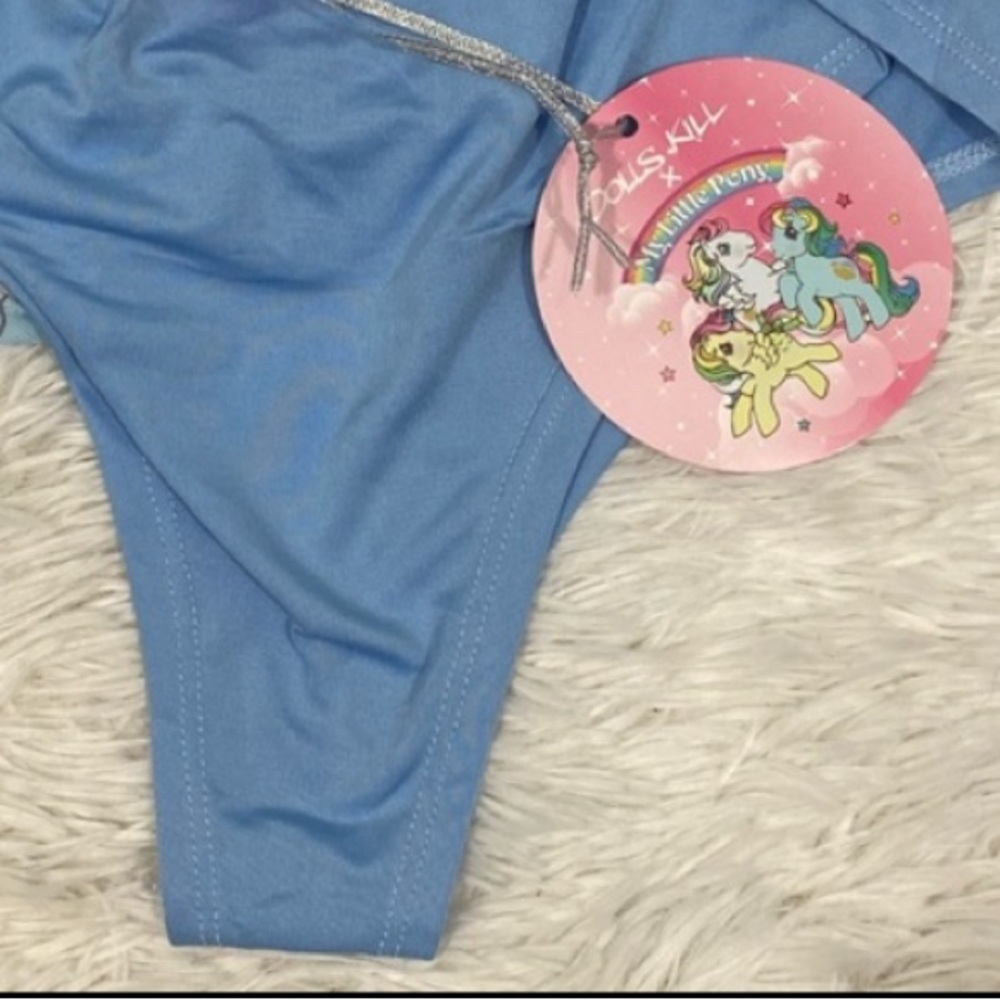 💔SOLD💔 DOLLS KILL x MY LITTLE PONY Chaser Stretch Mesh Flare Pants High Waist - Picture 7 of 14